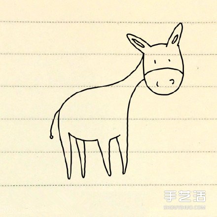 小毛驢的簡(jiǎn)筆畫(huà)教程 簡(jiǎn)筆畫(huà)毛驢的畫(huà)法圖片 -  itrip.net.cn