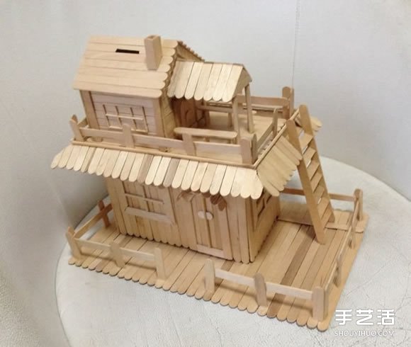 雪糕棒DIY兩層樓房屋模型 雪糕棍房子制作教程 -  itrip.net.cn