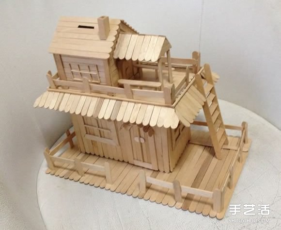雪糕棒DIY兩層樓房屋模型 雪糕棍房子制作教程 -  itrip.net.cn