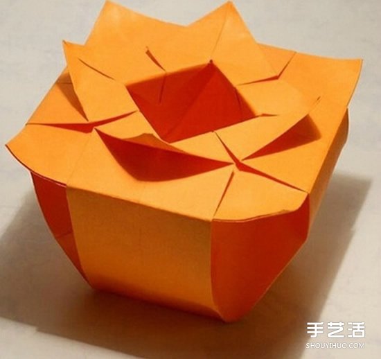 手工折紙花盆圖解 復(fù)雜花盆的折法步驟教程 -  itrip.net.cn
