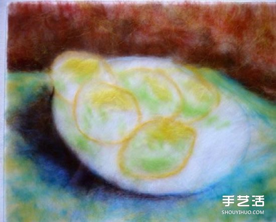 宛如油畫般的水果羊毛氈畫 具有羊毛獨特質(zhì)感 -  itrip.net.cn