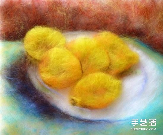 宛如油畫般的水果羊毛氈畫 具有羊毛獨特質(zhì)感 -  itrip.net.cn