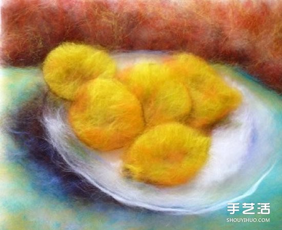 宛如油畫般的水果羊毛氈畫 具有羊毛獨特質(zhì)感 -  itrip.net.cn