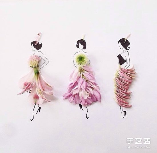 創(chuàng)意花瓣拼畫DIY圖片 簡單畫出神態(tài)各異的美女 -  itrip.net.cn