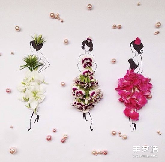 創(chuàng)意花瓣拼畫DIY圖片 簡單畫出神態(tài)各異的美女 -  itrip.net.cn