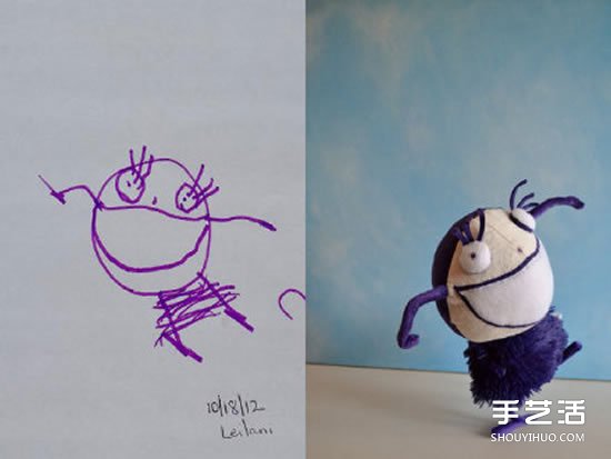 將4歲兒子涂鴉作品制作成毛絨玩具 愛心滿滿 -  itrip.net.cn