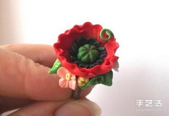 軟陶花戒指DIY制作教程 軟陶做花朵戒指的方法 -  itrip.net.cn