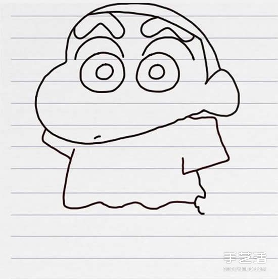 彩色蠟筆小新簡筆畫 簡單簡筆畫蠟筆小新畫法 -  itrip.net.cn