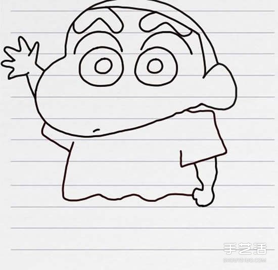 彩色蠟筆小新簡筆畫 簡單簡筆畫蠟筆小新畫法 -  itrip.net.cn