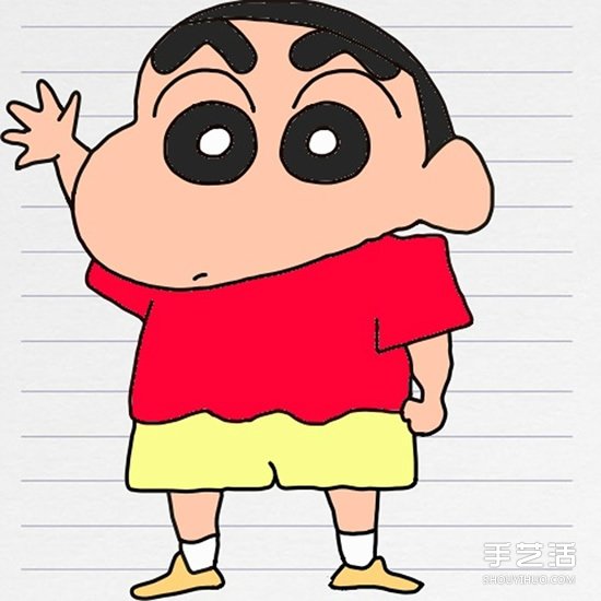 彩色蠟筆小新簡筆畫 簡單簡筆畫蠟筆小新畫法 -  itrip.net.cn