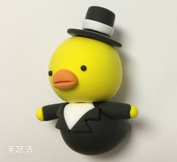 超輕粘土小黃雞DIY圖解 紳士小黃雞粘土制作 -  itrip.net.cn
