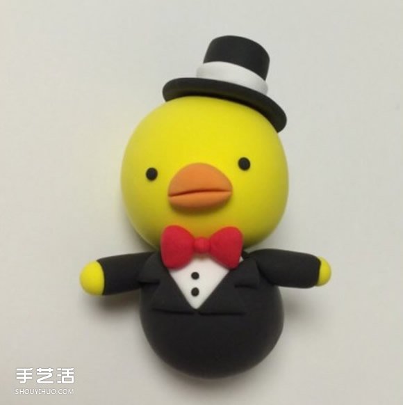 超輕粘土小黃雞DIY圖解 紳士小黃雞粘土制作 -  itrip.net.cn