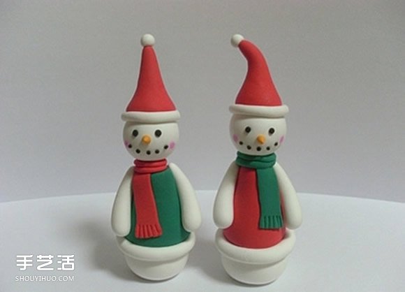 超輕粘土雪人的做法 粘土手工制作雪人人偶 -  itrip.net.cn