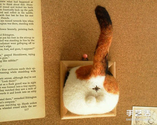 貓咪蛋蛋羊毛氈作品 直接掛墻上太害羞了吧！ -  itrip.net.cn