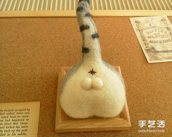 貓咪蛋蛋羊毛氈作品 直接掛墻上太害羞了吧！ -  itrip.net.cn