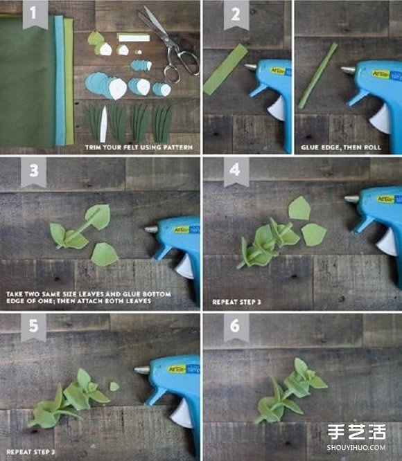 毛氈布做多肉植物的方法 多肉飾品布藝手工制作 -  itrip.net.cn