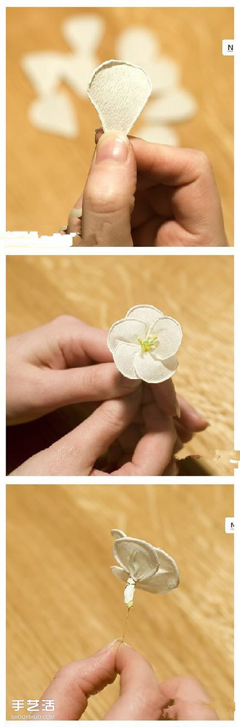 素雅山茶花的折法圖解 皺紋紙山茶花折紙教程 -  itrip.net.cn