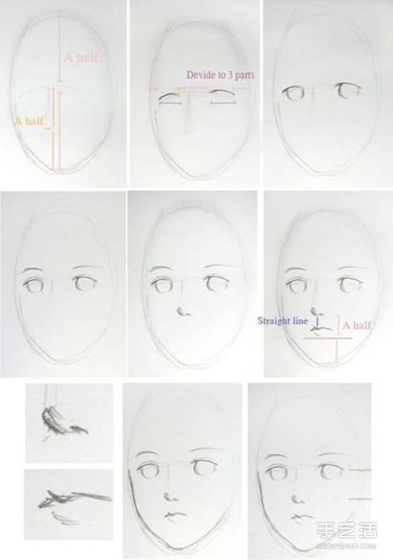 長(zhǎng)發(fā)少女鉛筆畫(huà)教程 少女人物肖像素描圖解 -  itrip.net.cn