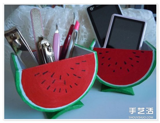 大號透明膠卷紙筒廢物利用 DIY制作西瓜收納盒 -  itrip.net.cn