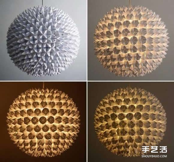 用數(shù)百個(gè)“東南西北”制作的折紙吊燈燈罩 -  itrip.net.cn