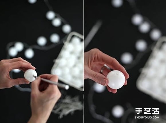 浪漫小夜燈制作過程 乒乓球手工制作燈飾圖片 -  itrip.net.cn