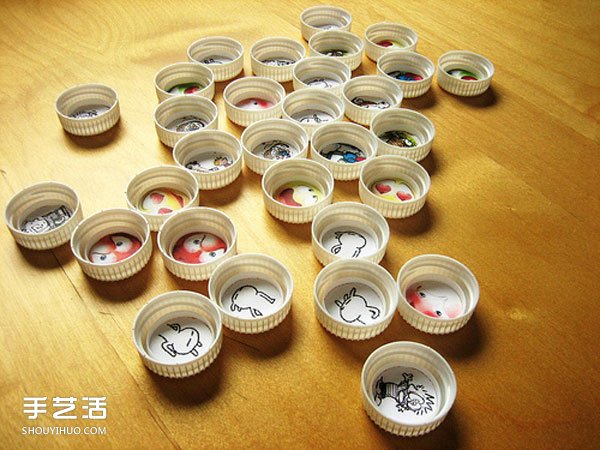 記憶力游戲手工小制作 塑料瓶蓋DIY幼兒玩具 -  itrip.net.cn