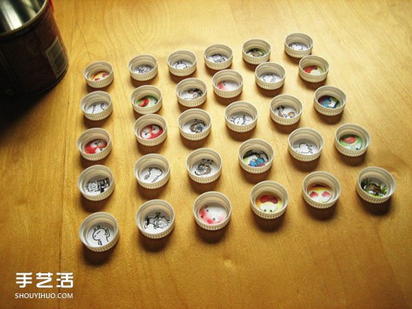 記憶力游戲手工小制作 塑料瓶蓋DIY幼兒玩具 -  itrip.net.cn
