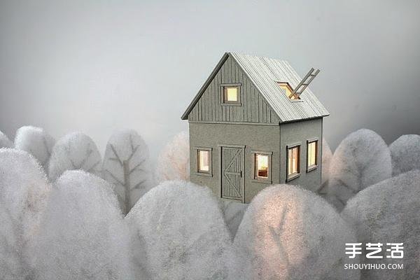 厚紙板DIY制作小屋造型燈罩 栩栩如生引人入勝 -  itrip.net.cn