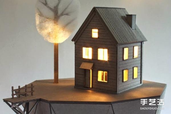 厚紙板DIY制作小屋造型燈罩 栩栩如生引人入勝 -  itrip.net.cn