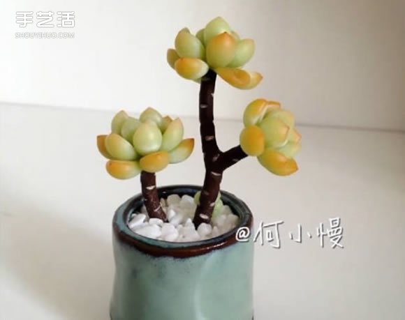軟陶多肉手工制作教程 多肉植物軟陶教程圖解 -  itrip.net.cn