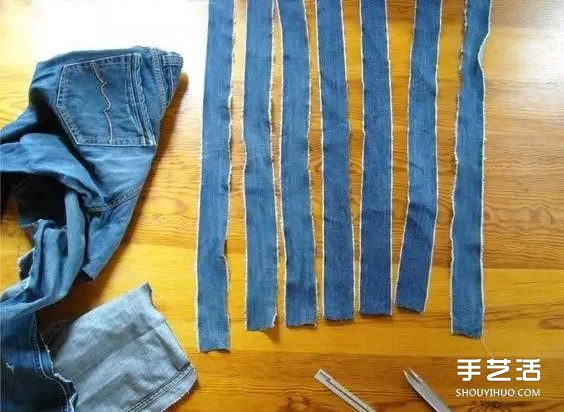 買菜手提袋制作交叉 舊牛仔褲改造買菜袋子 -  itrip.net.cn