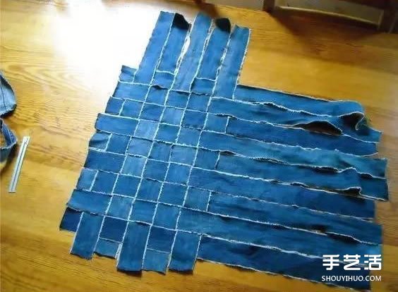 買菜手提袋制作交叉 舊牛仔褲改造買菜袋子 -  itrip.net.cn