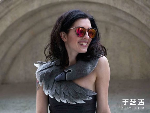 好玩的天鵝造型圍巾 百分百羊毛氈制成的飾品 -  itrip.net.cn