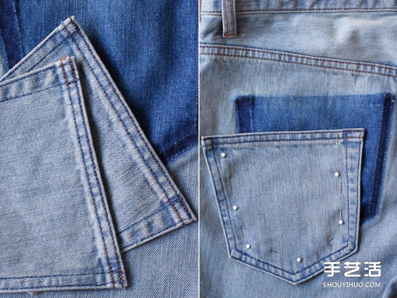 舊牛仔褲創(chuàng)意口袋DIY 擁有最流行的掉落口袋 -  itrip.net.cn