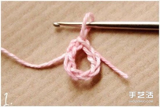 鉤針小花朵圖解教程 六個(gè)花瓣裝飾小花的鉤法 -  itrip.net.cn