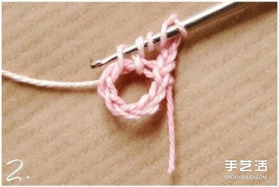 鉤針小花朵圖解教程 六個(gè)花瓣裝飾小花的鉤法 -  itrip.net.cn