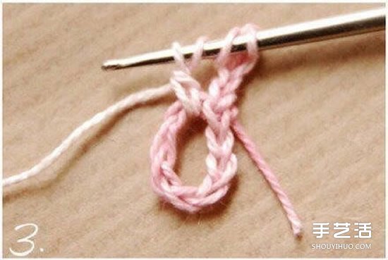 鉤針小花朵圖解教程 六個(gè)花瓣裝飾小花的鉤法 -  itrip.net.cn