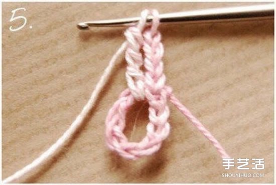 鉤針小花朵圖解教程 六個(gè)花瓣裝飾小花的鉤法 -  itrip.net.cn