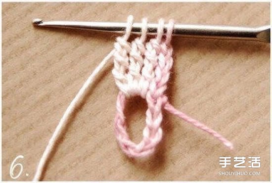 鉤針小花朵圖解教程 六個(gè)花瓣裝飾小花的鉤法 -  itrip.net.cn