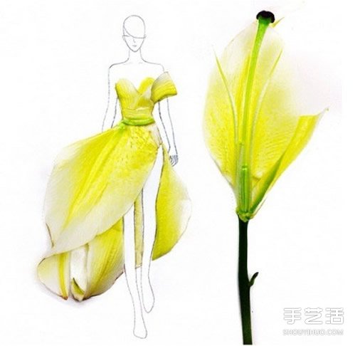創(chuàng)意花瓣拼畫DIY 讓簡單素描變身時尚女郎 -  itrip.net.cn