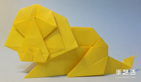 立體獅子折紙圖解 手工立體獅子的折法教程 -  itrip.net.cn