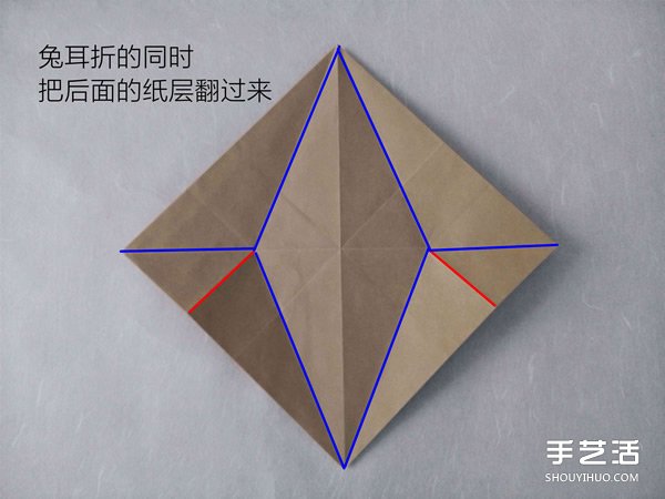 立體兔子的折法圖解 復(fù)雜站立紙兔子折紙教程 -  itrip.net.cn