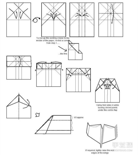 最穩(wěn)定的飛機(jī)折紙圖解 飛得平穩(wěn)的飛機(jī)的折法 -  itrip.net.cn