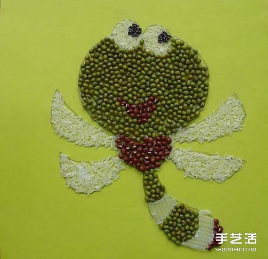 可愛的兒童豆子畫圖片 幼兒園豆子粘貼畫作品 -  itrip.net.cn