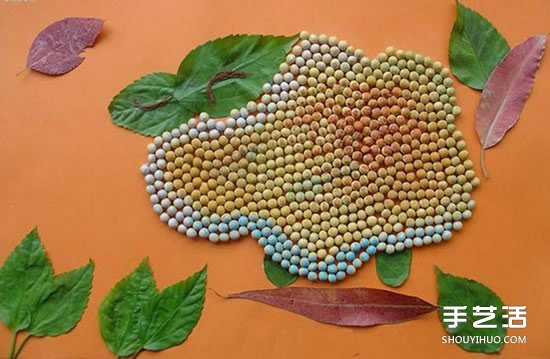 可愛的兒童豆子畫圖片 幼兒園豆子粘貼畫作品 -  itrip.net.cn