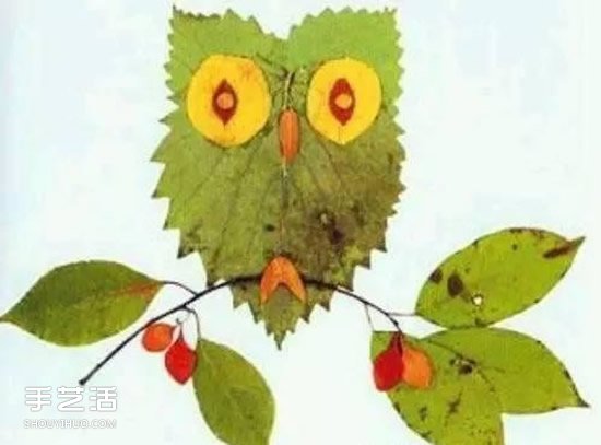 兒童樹(shù)葉貼畫(huà)作品圖片 秋天樹(shù)葉拼貼畫(huà)大全 -  itrip.net.cn