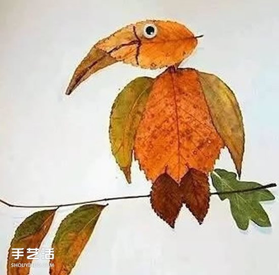 兒童樹(shù)葉貼畫(huà)作品圖片 秋天樹(shù)葉拼貼畫(huà)大全 -  itrip.net.cn