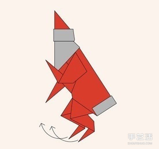 圣誕老人折紙步驟圖 手工折紙圣誕老人教程 -  itrip.net.cn