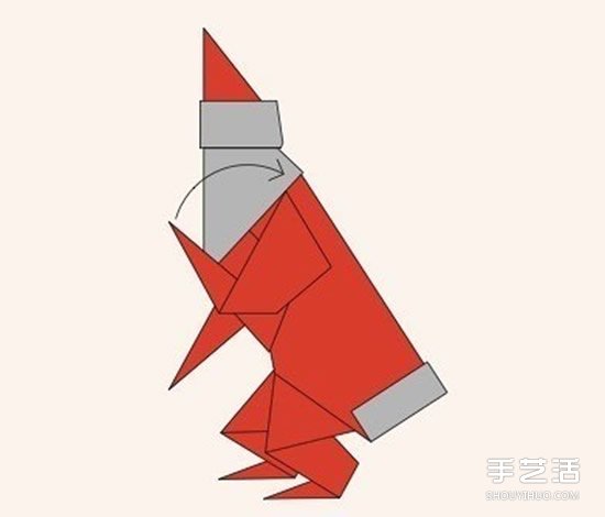 圣誕老人折紙步驟圖 手工折紙圣誕老人教程 -  itrip.net.cn