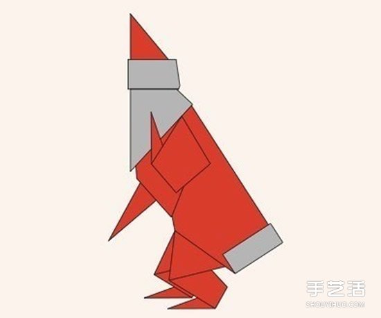 圣誕老人折紙步驟圖 手工折紙圣誕老人教程 -  itrip.net.cn